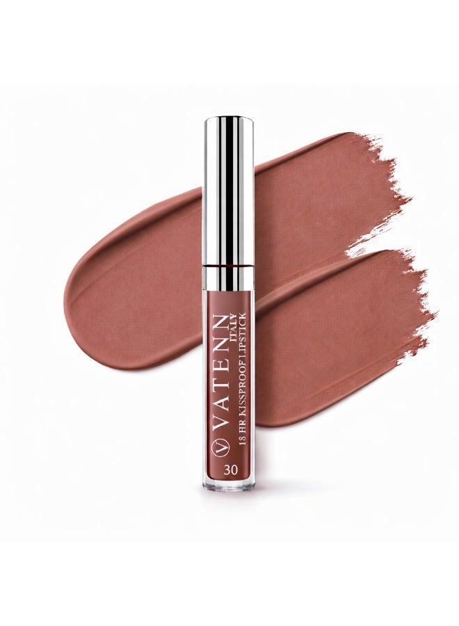 VATENN ITALY 18 Hr Kissproof Lipstick 30 Matte liquid lipstick, Lead-Free ,No Dry Feel, Weightless Feel, Vinyl Ink Kissproof /Lip Lingerie Transfer-Proof, All Day Wear. - Image 1